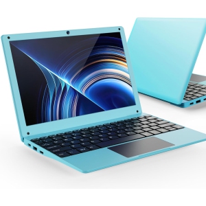 10.1" Laptop Computer - Android 12.0 - Quad Core - 2GB RAM - 64GB Storage - WiFi, Webcam, Bluetooth - Blue - Bag, Mouse & Pad Included