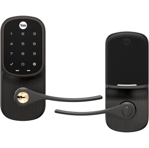 Yale Real Living YRL-220-NCR-0BP Real Living Touchscreen Lever Door Lock with 25-User Code Memory, Oil Rubbed Bronze