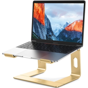 Aluminum Laptop Stand, Ergonomic Detachable Computer Stand, Riser Holder Notebook Stand Compatible with Air, Pro, Dell, HP, Lenovo 10-15.6" Laptops Gold