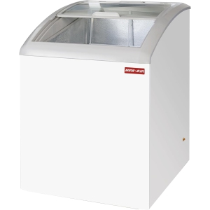 NEW AIR RÉFRIGÉRATION Commercial 24" 4.4 Cu. Ft. Curved Glass Ice Cream Freezer (NIF-24-CG) - White/Grey