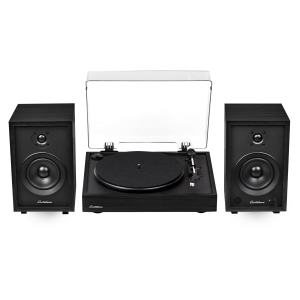 Electrohome Montrose Record Player Stereo System with 4" Bluetooth Powered Bookshelf Speakers, Belt-Drive Turntable