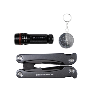 BlackboxMyCar Outdoor Multi Tool Set, w/ 13-in-1 multitool Plier including Knife, Screwdriver, Bottle Opener, etc., Durable and Powerful Handheld Flashlight, Precision Compass