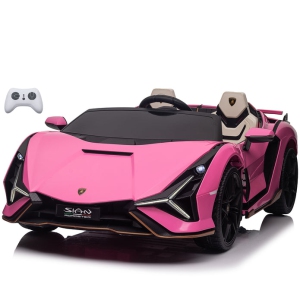 Voltz Toys Ride-on Car for Kids, 24V Lamborghini SIAN, 4WD Battery Powered Electric Car with Remote Control, EVA Wheels, Open Doors, Storage, Leather Seat, LED Lights & Music