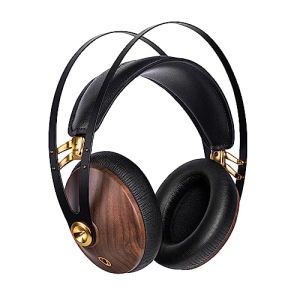 Meze 99 Classics Wired Over-Ear Headphones with Mic and Self Adjustable Headband - Walnut/Gold