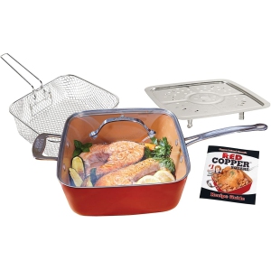 Red Copper Non-Stick Square Ceramic Cookware 5 Piece Set