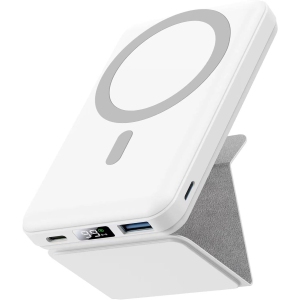 Magnetic Wireless Portable Charger, Power Bank 22.5W PD, Foldable 10000mAh Battery Pack with LED Display, Fast Charging for iPhone 14/13/12/Pro/Mini/Pro Max White