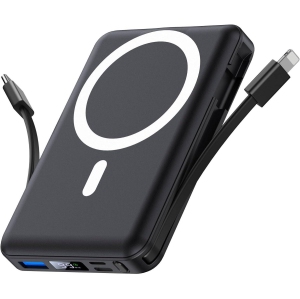 Magnetic Wireless Power Bank ,10000mAh Portable Charger 22.5W PD Fast Charging with LED Display, Magnetic Battery Pack for iPhone 15/14/13/12/Pro/Mini/Pro Max Black