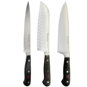 Wusthof Classic 6" Utility Knife with 7" Santoku Kitchen Knife + 8" Chef's Knife