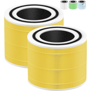 Core 300 Pet Allergy Filter Compatible with LEVOIT Air Purifier Filter Core 300-RF-PA, Core 300 300S P350 Air Purifier with Core 300-RF P350-RF 300-RF-TX 300-RF-SR, Yellow 2-Pack