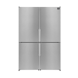 Forno Guardia 46.8-Inch Side-by-Side Bottom Freezer Refrigerator Stainless Steel, 21.6 cu.ft.