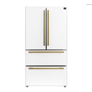 Forno Espresso Moena 36-inch French Door Refrigerator in White, 19.2 cu.ft with Ice Maker