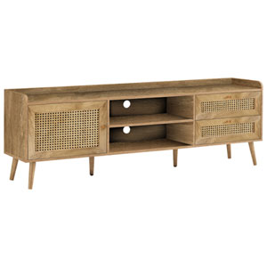Monarch 72" TV Stand with Closed Storage Cabinet & 2 Drawers - Walnut