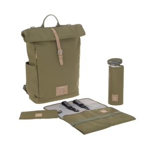 Lassig - Green Label - Rolltop Backpack Diaper Bag - Olive
