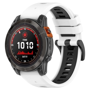 StrapsCo ColorBlock Active Watch Band Strap for Garmin Fenix 7S & 7S Pro - White & Black