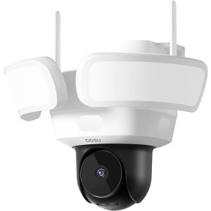 AOSU Floodlight Camera Wired, 3K UHD Security Camera Outdoor, 360° Coverage, 24/7 Recording, AI Motion-Activated Alert, Smart Sensor Lighting, 2600 Lumens, Full-Color Night Vision,