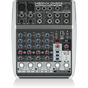 Behringer QX602MP3 Premium 6-Input 2-Bus Mixer with MP3 Player and Multi-FX
