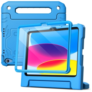 Kids Case for iPad 10 (10.9-Inch, 2022 Model, 10th Generation) with Built-in Screen Protector, Shockproof Full-Body Handle Stand Tablet Protective Cover (Blue)