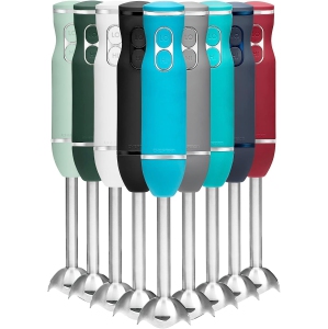 Chefman Immersion 300W Hand Blender with Stainless Steel Blades, Powerful Electric Ice Crushing 2-speed Control Handheld Food Mixer, Purées, Smoothies, Shakes, Soups, Sky Blue