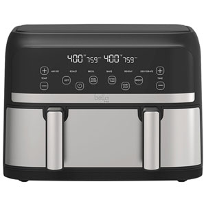 Bella Pro Mini Trizone Flex Air Fryer w/ EverGood Ceramic - 3.8L (4Qt) - Stainless Steel - Only at Best Buy