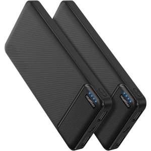 2-Pack Black 10000mAh Portable Charger Power Bank USB C Output Fast Charging, Portable Battery Bank External Battery Pack Power Bank for Samsung S22/21, iPhone 15/14/13/12/11