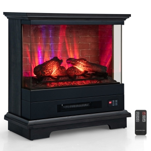 Costway 27" Electric Fireplace Heater Freestanding 1400W Remote Control Timing Function