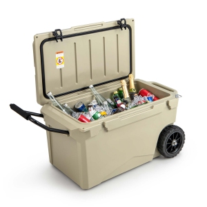 Costwasy 75 Qt Portable Cooler Roto Molded Ice Chest Insulated 5-7 Days with wheels Handle