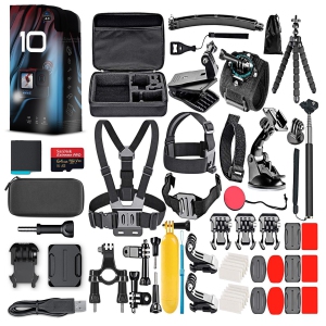 GoPro HERO10 Action Camera with 64GB Card and 50 Piece DiGiNerds Accessory Kit