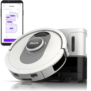 Shark AV2511AE Bagless Robot Vacuum for Multi-Surface with XL Self-Empty Base, 60-Day Capacity, LiDAR Home Mapping - Silver & Black