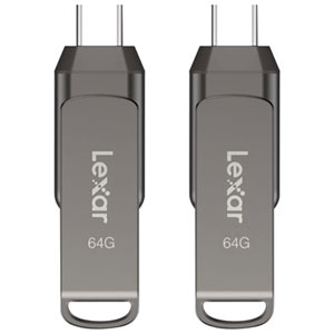 Lexar JumpDrive Dual Drive D400 64GB USB 3.1 + USB-C Flash Drive - 2 Pack