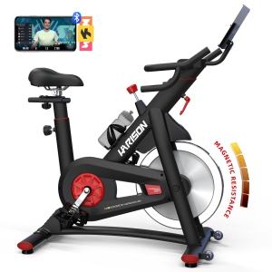 HARISON Magnetic Exercise Bike with Bluetooth, Stationary Bikes for Home with Comfortable Seat Cushion, 350lbs Capacity (BBCA-X11)