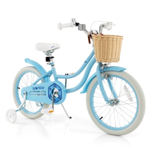 Costway 18" Kid's Bike with Training Wheels Adjustable Handlebar Seat Handbrake