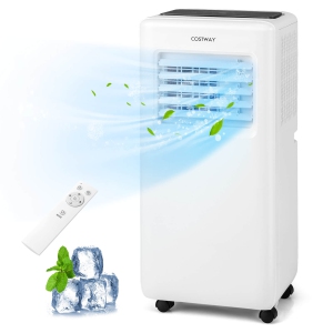 Costway 3-in-1 Portable Air Conditioner - 8000 BTU (250 sq ft Coverage) - Remote - White
