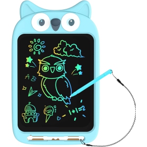 LCD Writing Tablet for Kids, 10 Inch Electronic Erasable Reusable Doodle Board Drawing Pad, as Christmas Birthday Gift for 3-8 Years Old Boys Girls, Owl