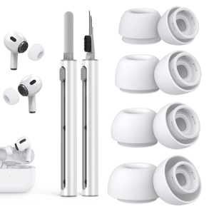 Compatible with AirPods Pro 2nd/1st Generation Replacement Ear Tips,with Noise Reduction Hole & Built-in dust Guard Screen,for USB-C Charging Case with Cleaner kit