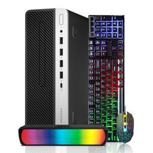 Windows 11 Desktop PC ~ HP 600 G4 SFF Intel Core i7 Processor/ 16GB DDR4 RAM/ 512GB NVMe SSD/ RGB Sound Bar/ WIFI/ Bluetooth/ HDMI) -Refurbished (Excellent)