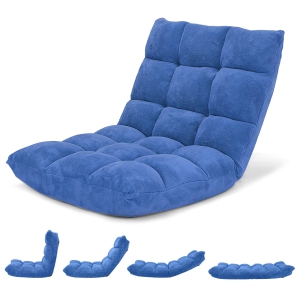 Costway Adjustable 14-Position Floor Chair Folding Lazy Gaming Sofa Chair Cushioned New