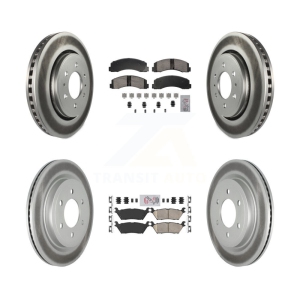 Front Rear Ceramic Pad Coated Brake Rotor Kit For Ford F-150 Expedition Lincoln Navigator KGA-105845