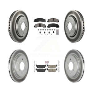 Front Rear Ceramic Pad Coated Brake Rotor Kit For Ford F-150 Expedition Lincoln Navigator KGA-105847