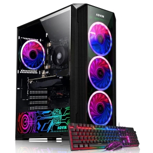 AQVIN ZForce RGB PC Gaming - Black (AMD Ryzen 7 CPU/ 32GB DDR4 RAM/ 1TB SSD/ GeForce RTX 3050 6GB/ Windows 11 Pro)