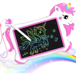 LCD 10 Inch Writing Tablet Kids, Drawing Pad Toddler for 2-8 Year Old Boys Doodle Board Toys for Kids, Christmas Birthday Gifts, Pink