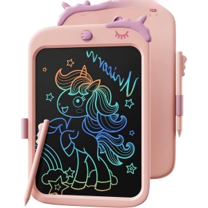 LCD Writing Board for Kids,10 inch Doodle Board Drawing Pad Tablet with Lock Function, Portable Learning Toy Gift for 3-8 Years Old Boys Girls, Pink