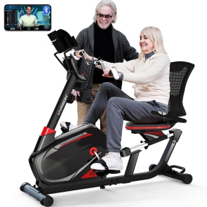 HARISON Magnetic Recumbent Exercise Bike with Arm Exerciser, Recumbent bikes for Adult and Seniors, Recumbent Exercise bike for Home 400 lbs (BBCA-B8RE)