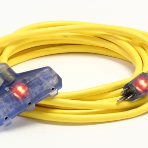 50 ft. 12/3 TRIPLE TAP EXTENSION CORD W/LIGHTED END PROSTAR D13212050YL