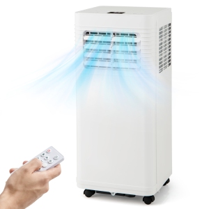 Gymax 3-in-1 Portable Air Conditioner - 8000 BTU (250 sq ft Coverage) - 55dB, Window Kit, Remote - White