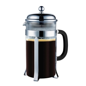 French Coffee Press, 32oz Stainless Steel Coffee Maker, Double Filter, 2 Bonus Screens (8 Cups)