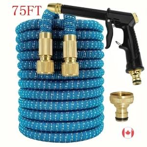 Retractable Water Hose for Car Wash & Gardening | Magic Hose with 3x Expansion, Spray Gun