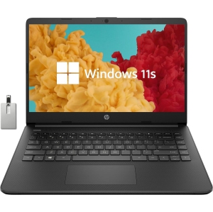 HP Stream 14" HD Laptop - Intel Celeron N4120 - 4GB DDR4 - 64GB eMMC - Windows 11 S - Black - 1 Year Office 365 - 32GB USB Card