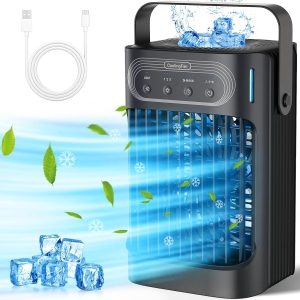 VICELEC Portable Air Conditioners Cooling Fan, Upgraded Evaporative Mini Air Conditioner Portable with 3 Cool Mist & Speeds
