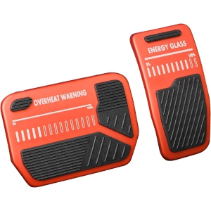 Upgraded Foot Pedal Pads Set for Tesla Model 3 Model Y, Non-Slip Performance Aluminum Car Accessories Brake & Accelerator Pedal Covers for Model 3/Y (RED)