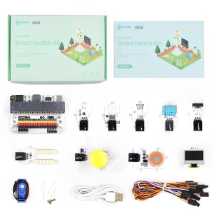 ElecFreaks Micro:bit Smart Health Kit - DIY STEM Coding Electronics with Sensors, UV/Alcohol/Temp Monitoring, Posture & Smart Health Projects Without Micro:bit Board